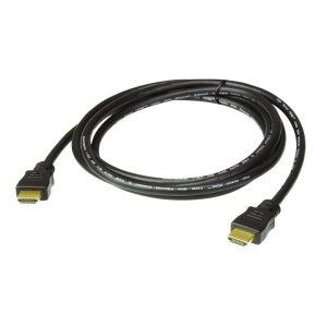 Cablu HDMI 4K60 2.0 Aten 2L-7D02H-1. Lungime cablu: 2 m, Conector 1: HDMI Tip A (Standard), Conector 1 gen: Tată, Conector 2: HDMI Tip A (Standard), Conector 2 genuri: Tată, Placare contacte conectori: De aur, 3D, Culoarea produsului: Negru