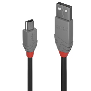 Cablu Lindy 3m USB 2.0 Type A to Mini B, Supported Bandwidth: 480Mbps
