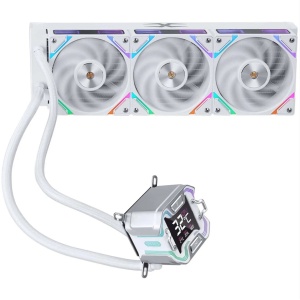 Cooler Procesor 1stPlayer X-Starship 360E-wh, display de 2,4 inches, aRGB, compatibil AMD/Intel, alb
