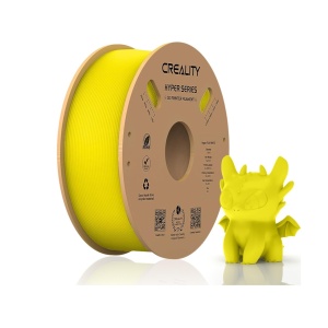 CREALITY HYPER PLA 3D Printer Filament, Yellow, Temperatura printare: 200-220 grade celsius, Diametru filament: 1.75mm, Tensile strength: 52.99MPa, Bending strenght:92.38Mpa Dimensiuni rola filament: Diametru 200mm, inaltime 70mm, gaura centrala 56mm,