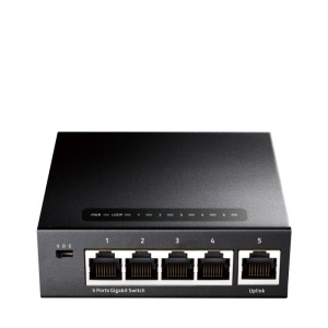 CUDY 5-Port Gigabit Ethernet Switch, 5 10/100/1000M RJ45 Ports, IGMP Snooping, Loop Detection/Prevention, 802.1p/DSCP QoS, Desktop Metal Case, Power Saving, Plug & Play, Wall-Mount