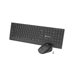 Kit Natec NATEC STINGRAY 2, tastatura wireless tip membrana, 109 taste, mouse wireless, rezolutie maxima 1400 DPI, senzor Blue Sense, negru