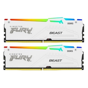 Memorie RAM Kingston DDR5 32GB 6000Mhz CL30 1.4V Dual Channel Kit Fury Beast White RGB XMP