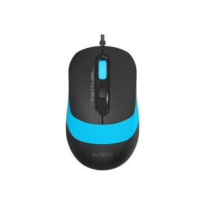 Mouse A4tech, PC sau NB, cu fir, USB, optic, 1600 dpi, butoane/scroll 4/1, buton selectare viteza, negru / albastru