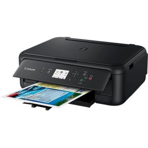Multifunctional inkjet color Canon Pixma TS5150 Black, dimensiune A4 (Printare, Copiere, Scanare), viteza 13ipm alb-negru, 6.8ipm color, rezolutie 4800x1200 dpi, alimentare hartie 100 coli, imprimare fara margini, scanner cu suport plat CIS, rezolutie