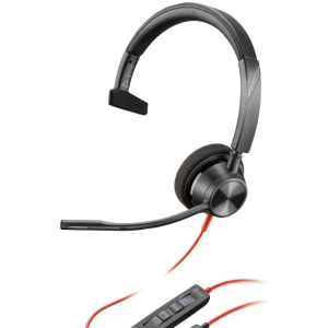 Poly Blackwire 3310 Monaural Microsoft Teams Certified USB-C Headset +USB-C/A Adapter