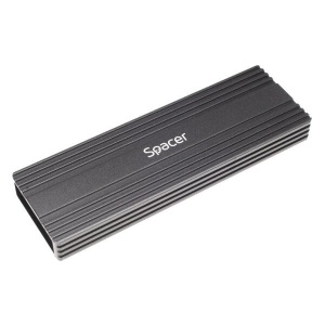 Rack extern SPACER, pt. SSD M.2 PCIe NVME, interfata PC USB 3.1 Type C, Striat, aluminiu, negru - Img 1