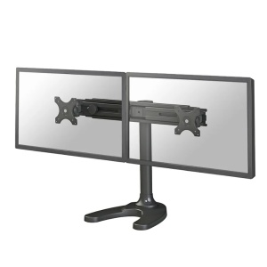 Suport dublu monitor de birou Neomounts FPMA-D700DD; pentru display-uri cu diagonale 19"-30", sistem de prindere VESA 75x75~100x100, greutate maxima suportata 8kg - per ecran, full motion, tilt +180°, swivel +180°, rotate +360°; inaltime reglabila manual