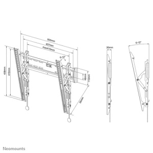 Suport TV de perete Neomounts by Newstar Select NM-W345BLACK, reglabil, 32-55'', VESA 400x400mm, suporta pana la 25kg, negru - Img 3