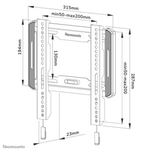 Suport TV de perete, Neomounts by Newstar WL30-550BL12, Fix, 24"- 55", VESA 200x200mm, suporta pana la 45kg, negru - Img 2