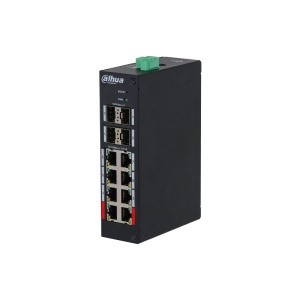 Switch PoE industrial administrat 8 + 4 SFP porturi Dahua HS4412-8ET-120