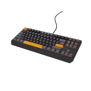 Tastatura gaming mecanica cu fir Genesis Thor 230 TKL, iluminare RGB, switch Linear, switch model Outemu Red, numar taste 87, 11 butoane multimedia, lungime cablu 1.6m, dimensiuni 363 x 155 x 39 mm, gri