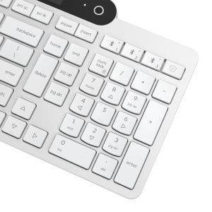 Tastatura Lenovo 800 Self-Charging Bluetooth; reincarcabila cu ajutorul luminii ambientale, fara spatiu destinat bateriilor clasice; layout: US; conectivitate: BT 5.1, se poate conecta la 3 dispozitive; greutate: 635g; compatibil cu Windows 10, Windows - Img 12