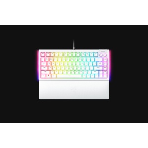 Tastatura mecanica gaming BlackWidow V4 75%, taste ABS, layout US, iluminare RGB, cu 6 butoane customizabile, suport pentru incheietura magnetic, alb