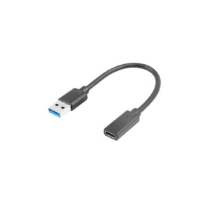 Cablu adaptor USB-C(F) 3.1 -> USB-A(M) 15 cm negru LANBERG