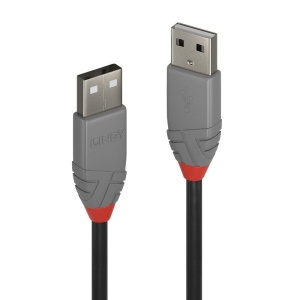 Cablu transfer date Lindy LY-36694, USB 2.0 Type A to A, 3m, Anthra Line - Img 2