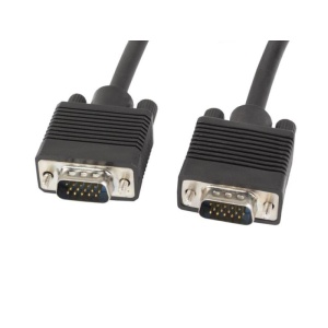Cablu VGA M/M 1,8 m ecranare dublă cu miez de ferită negru