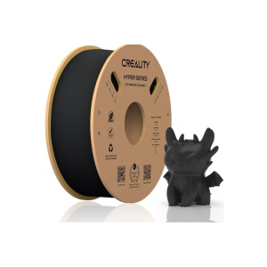 CREALITY HYPER PLA 3D Printer Filament, Black, Temperatura printare: 200-220 grade celsius, Diametru filament: 1.75mm, Tensile strength: 52.99MPa, Bending strenght:92.38Mpa Dimensiuni rola filament: Diametru 200mm, inaltime 70mm, gaura centrala 56mm,
