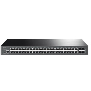 "JetStream™ 48-Port Gigabit L2+ Managed Switch with 4 10GE SFP+ Slots PORT: 48× Gigabit RJ45 Ports, 4× 10G SFP+ Slots, RJ45/Micro-USB Console Port SPEC: 1U 19-inch Rack-mountable Steel Case FEATURE: Integration with JetStream™ SDN Controller, Static