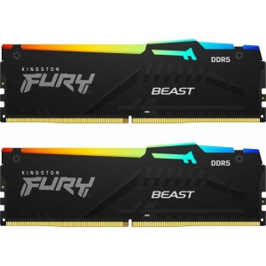 Memorie RAM Kingston DDR5 6000Mhz CL40 1.35V Dual Channel Kit Fury Beast Black RGB XMP