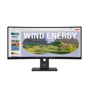 Monitor Lenovo ThinkVision T34WD-40; 34"VA, WQHD (3440x1440), 21:9, Brightness: 300 cd/m², Contrast ratio: 3000:1, Response time: 4ms GtG (Extreme mode) / 6ms GtG (Typical mode), Dot / Pixel Per Inch: 110 dpi, Color Gamut: 99% sRGB, 99% BT.709, View