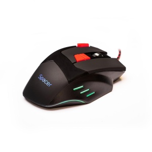 MOUSE Spacer Gaming SP-GM-02 cu fir, optic,1000/ 1600/ 2000/ 2400 dpi, butoane/scroll 8/1, iluminare LED RGB, 7 cicluri prestabilite, negru - Img 3