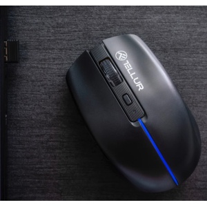 Mouse wireless Tellur Silent Click, interfata USB, rezolutie 1600 DPI, 6 butoane, negru - Img 3