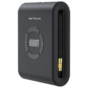 Starter auto cu compresor de aer Serioux, interval de presiune reglabil 3~150PSI/0,2~9,9BAR/20~990KPA, temperatura de functionare incărcare: 0° C~45°C, Descărcare: -20°C~60°C, temeperatura de depozitare 10 °C~50 °C, lungimea tubului de umflare 115 mm