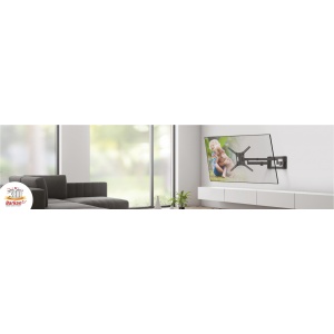Suport TV plat/curbat de perete cu 2 brate Barkan BM464XL, 13"- 83", Max 50kg, VESA 600x400, negru - Img 11