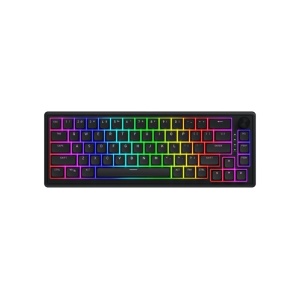 Tastatura cu fir Hator Skyfall 65, interfata USB, switch HATOR Aurum Sterling linear, material tasta OMA, buton de control multimedia, sistem de anulare a zgomotului integrat, negru