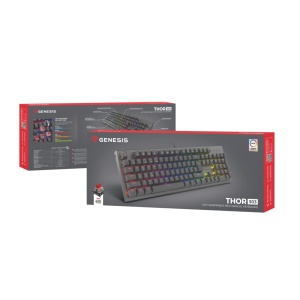 Tastatura gaming mecanica cu fir Genesis Thor 303, iluminare RGB, switch-uri Red, 104 taste, 11 butoane multimedia, negru - Img 8