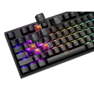Tastatura gaming mecanica cu fir Genesis Thor 404 , iluminare RGB, switch-uri Peach, 107 taste, 11 butoane multimedia, negru - Img 6
