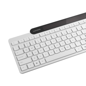 Tastatura Lenovo 800 Self-Charging Bluetooth; reincarcabila cu ajutorul luminii ambientale, fara spatiu destinat bateriilor clasice; layout: US; conectivitate: BT 5.1, se poate conecta la 3 dispozitive; greutate: 635g; compatibil cu Windows 10, Windows - Img 9