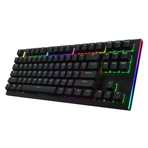 Tastatura mecanica cu fir Hator Gravity X TKL conectivitate USB, polling rate 1000Hz, iluminare RGB cu functia de a customiza fiecare tasta individual, tip switch HATOR Aurum Orange Linear rev.2.0, durata de viata switch 70M de clickuri, material taste