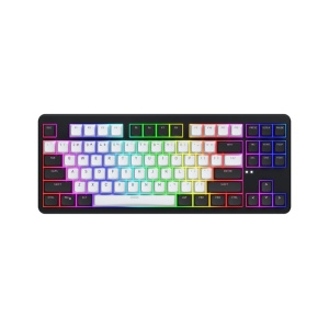 Tastatura mecanica wirelss Hator Rockfall 3 Mecha TKL conectivitate USB, pollingrate 1000Hz, iluminare RGB cu functia de a customiza fiecare tasta individual, tip switch HATOR Aurum Orange Linear rev.1.0, durata de viata switch 70M de clickuri, durata de
