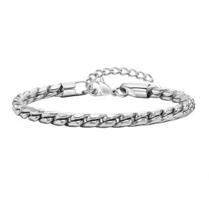 Brățară Bărbați Franco/Wheat Chain din Oțel Inoxidabil Argintiu 4.6 mm (18-23 cm)