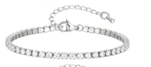 Brățară Tennis din Oțel Inoxidabil Argintiu cu Cristale Zirconiu 3 mm (17.5-22.5 cm)