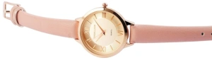 Vedere orizontală ceas de damă Excellanc carcasă rose gold și curea roz 