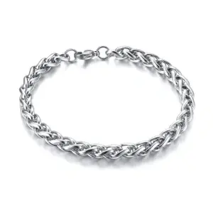 Brățară Bărbați Spiga Wheat Chain din Oțel Inoxidabil Argintiu 6 mm (21 cm)