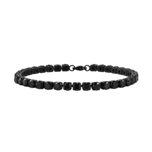 Brățară Tennis Bărbați Stainless Steel Negru cu Cristale Zirconiu Negru – 21 cm (5 mm)