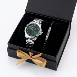 set-cadou-barbati-ceas-cadran-verde-si-bratara-in-cutie-de-prezentare