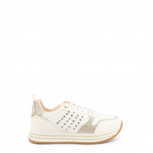 shone kids sneakers детски маратонки висока подметка цветни детайли  бял шипове злато лъскаво блестящо