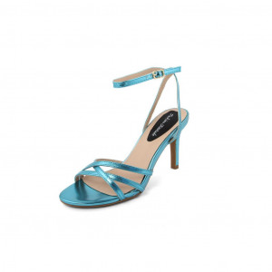 Fashion Attitude woman heels дамски сандали на ток с каишка сини