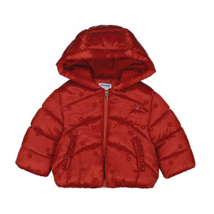 Mayoral kid red jacket детско червено яке за момиче на цветя и къдрички на джобовете