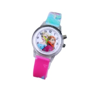 Ceas pentru copii Disney Frozen Elsa & Anna cu luminite, roz