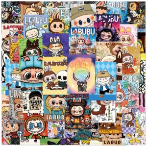 Set 50 stickere Labubu model 2, multicolor