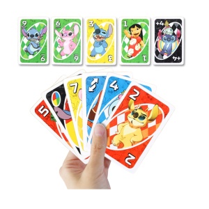 Set carti de joc Stitch UNO, Joc de societate Lilo & Stitch UNO, 2-10 jucatori, 7 ani+, pentru copii sau adulti, multicolor - Img 2