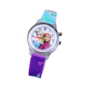 Ceas pentru copii Disney Frozen Elsa & Anna cu luminite, mov