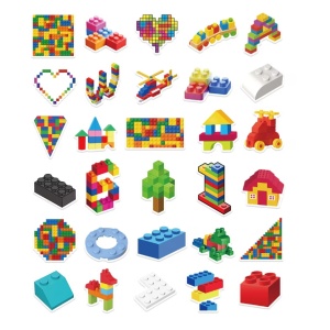 Set 50 stickere modele Lego, multicolor - Img 2