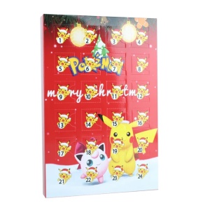 Calendar Advent de Craciun, Pokemon, 24 figurine, rosu
